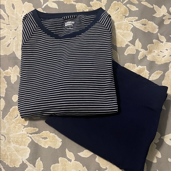 Lands' End Other - NWOT Lands' End Navy and White Striped PJ’s Size Large 14-16